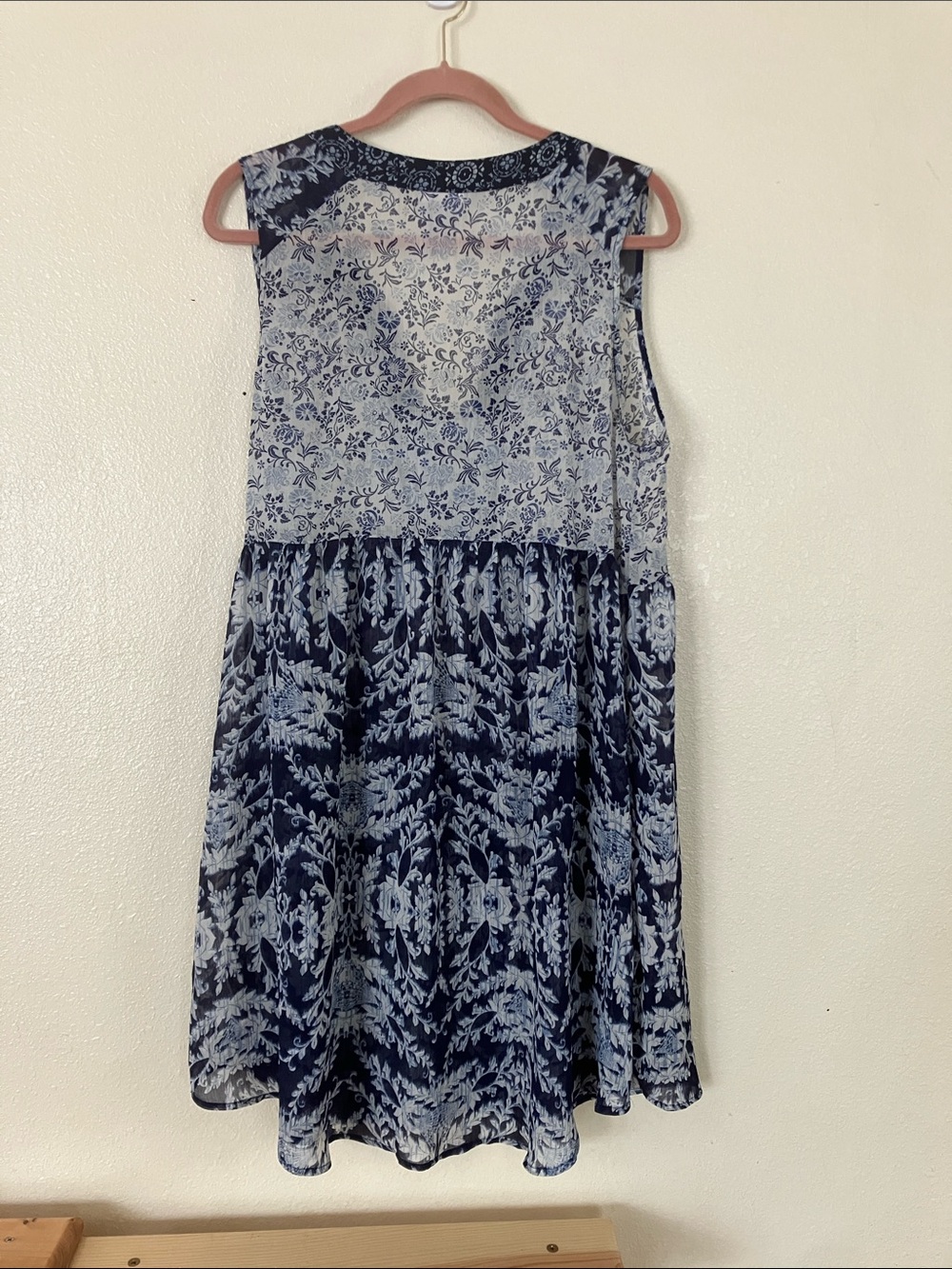 Knox Roses Boho Sheer Mini Dress or Swim Coverup, XXL - Picture 6 of 6